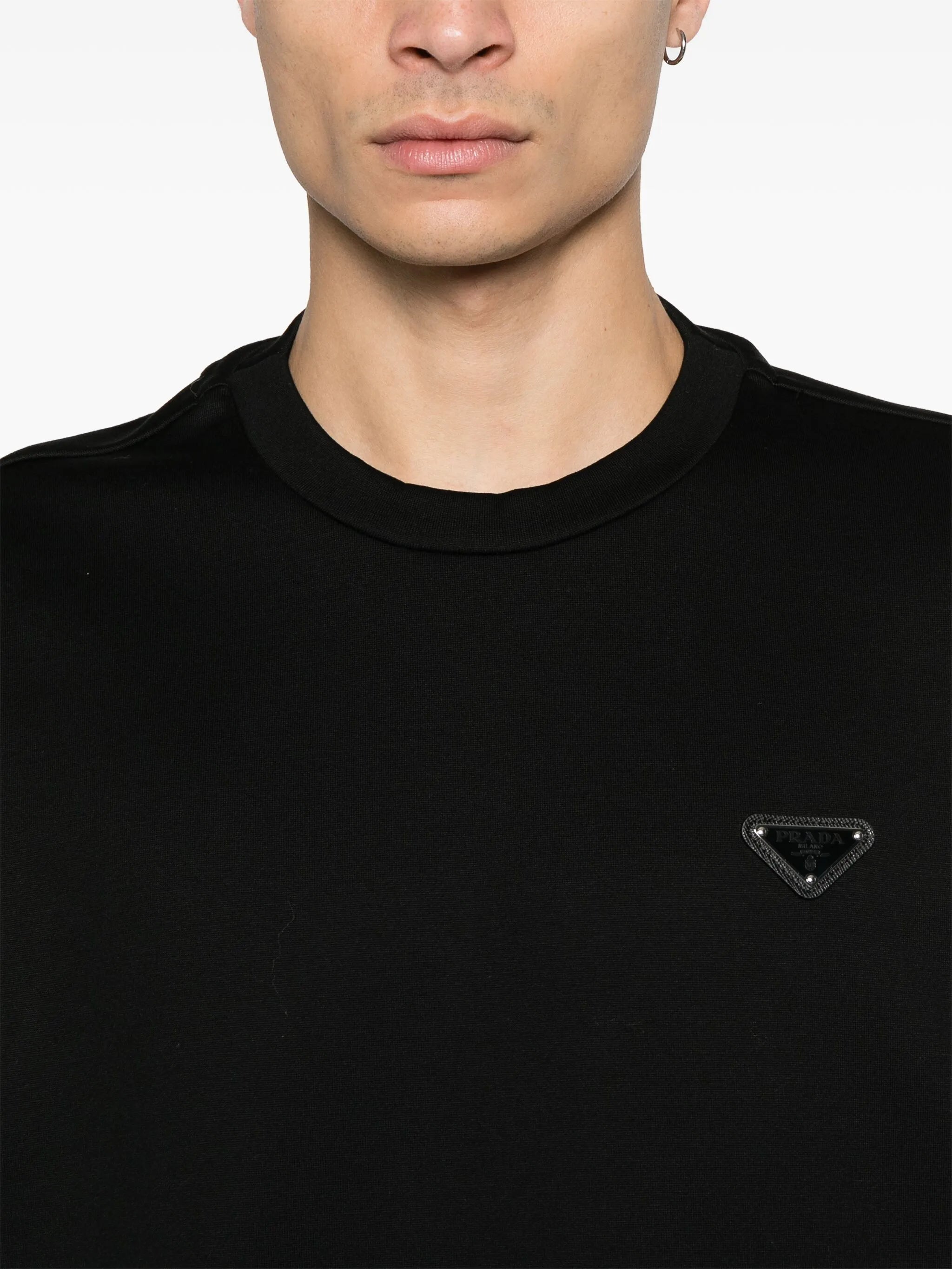 Prada Triangle Logo Sweatshirt — Black