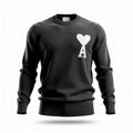 AMI Paris Ami de Coeur Knit Sweater — Black