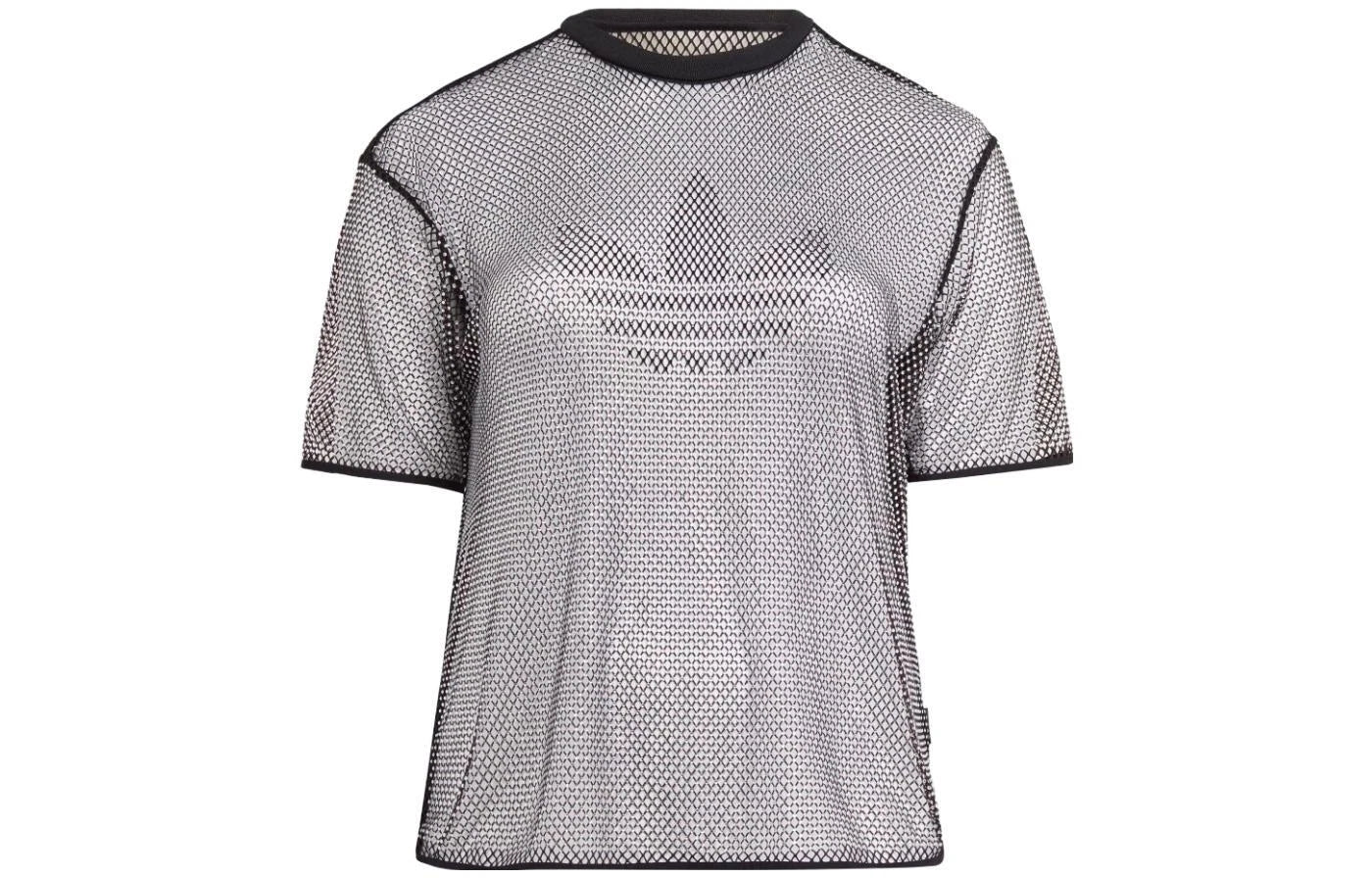 Adidas Rhinestone Mesh Top — Black