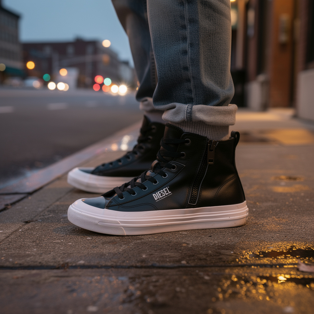 Diesel High-Top Sneakers — Black