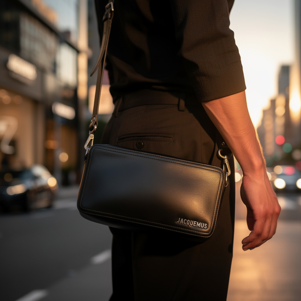 Jacquemus Leather Shoulder Bag — Black